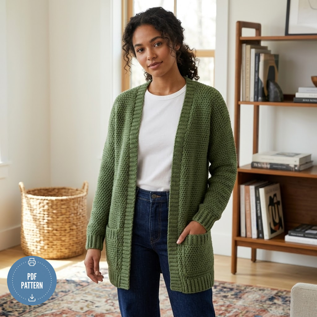 Cardigan Crochet Pattern, Beginner Friendly XS To 4XL Design