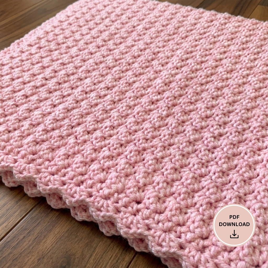 One Skein Baby Blanket Crochet Pattern PDF, Beginner Friendly, Instant Download