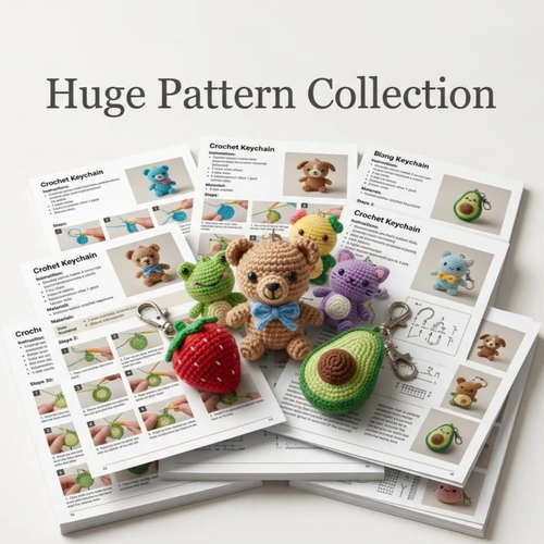 Crochet Keychain Bundle, 200+ Patterns, Instant Download, Amigurumi Patterns