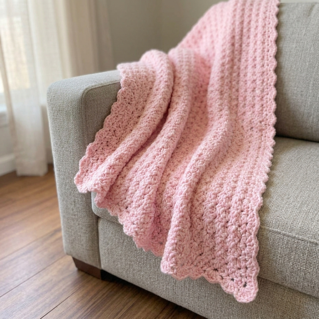 One Skein Baby Blanket Crochet Pattern PDF, Beginner Friendly, Instant Download
