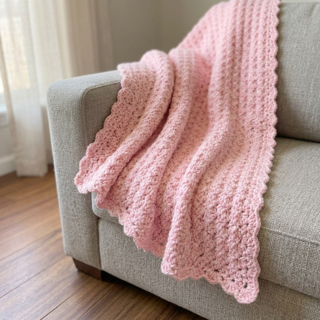 One Skein Baby Blanket Crochet Pattern PDF, Beginner Friendly, Instant Download